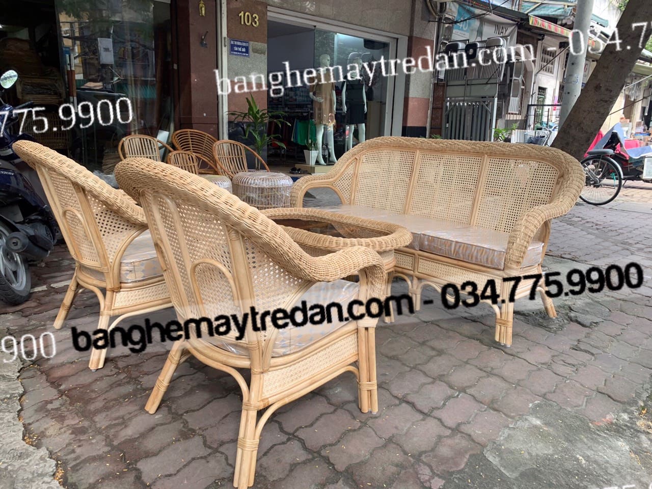 Sofa phòng khách chất liệu song mây cao cấp