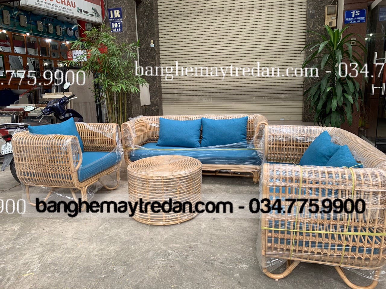 Sofa phòng khách chất liệu song mây cao cấp