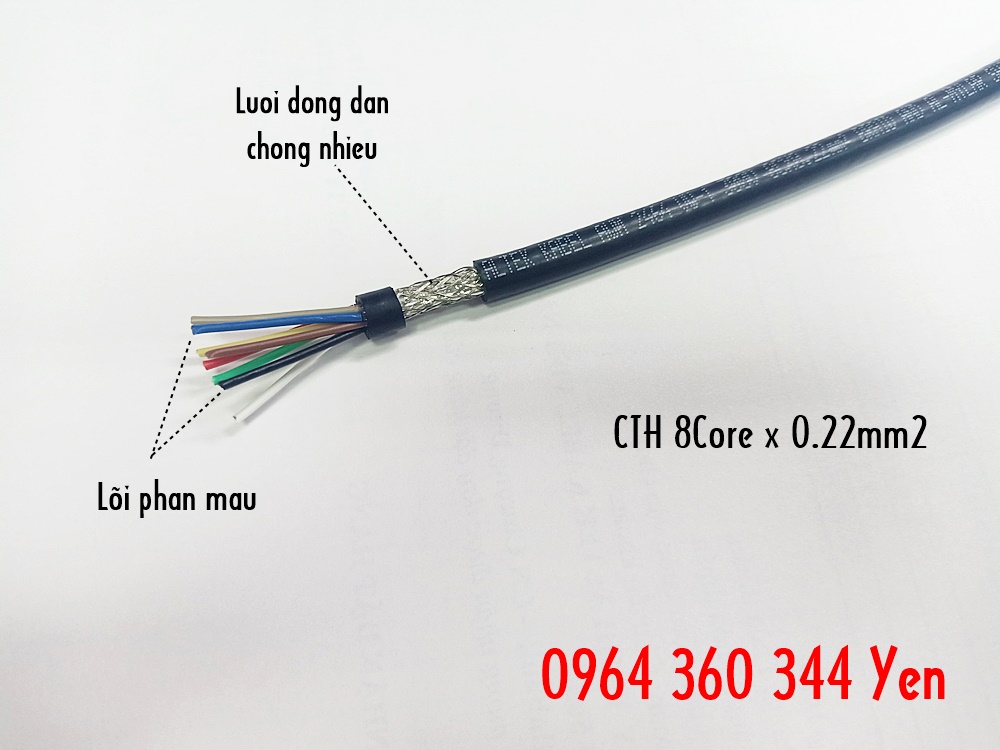 Cáp tín hiệu chống nhiễu 8 x 0.22 (24AWG) Altek Kabel 