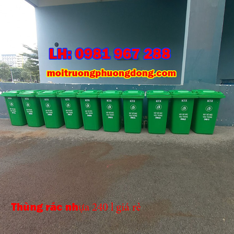 Giá thùng rác nhựa  HDPE 240 lít bao nhiêu ?