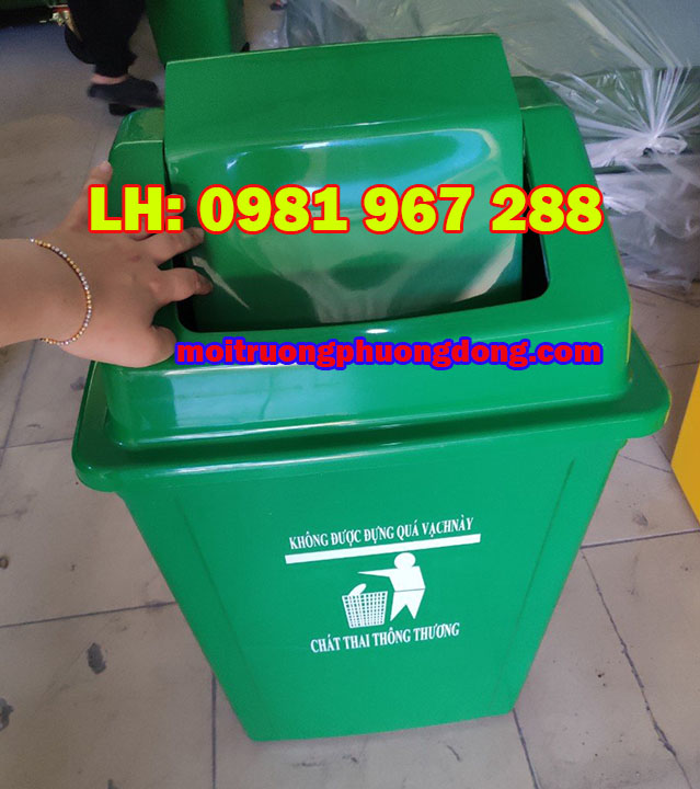 Địa chỉ bán thùng rác 60 l nắp bập bênh tại Hải Phòng