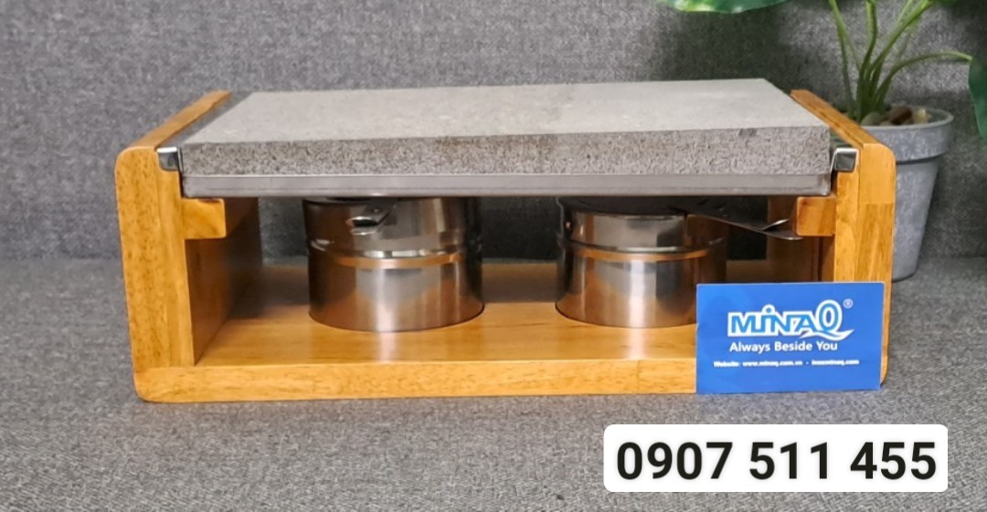 Bộ khay đ&aacute nướng thịt bằng cồn Lacosa, khay đ&aacute nướng n&uacutei lửa