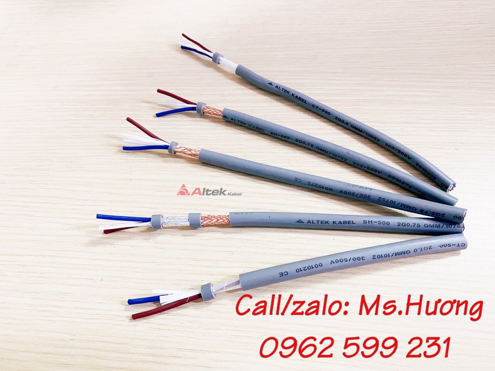 Cáp điều khiển Altekkabel  2 lõi 0.5mm đến 1.5mm