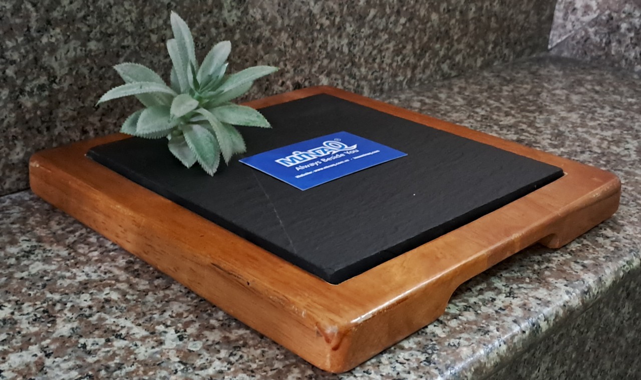 Bộ khay đ&aacute đen trưng b&agravey vu&ocircng, khay đ&aacute đen decor