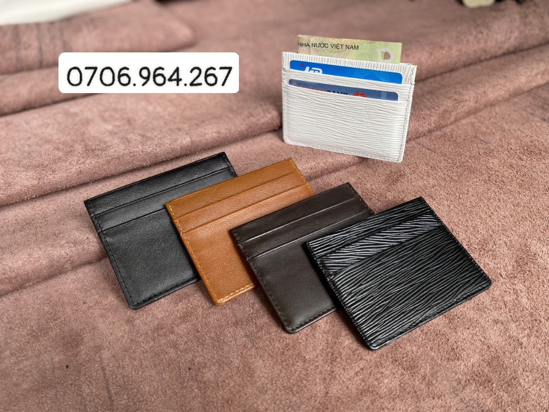 Ví đựng thẻ nappa, epi có ngăn giữa (sỉ)