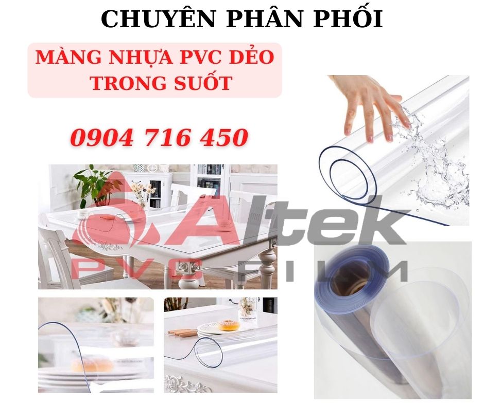 Cuộn màng nhựa PVC trong dẻo giá sỉ hàng sẵn số lượng lớn