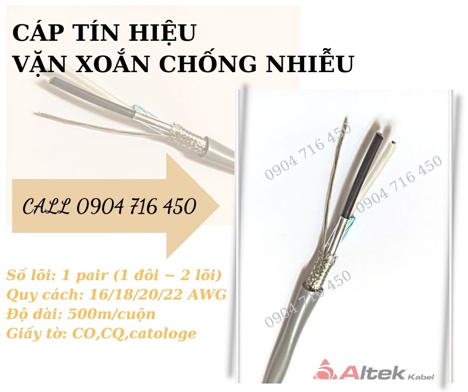 Cáp tín hiệu vặn xoắn AWG  Altek Kabel giá sỉ Đà Nẵng