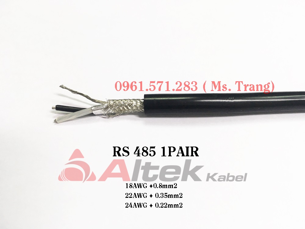 Cáp kết nối RS485- 18AWG 1pair vặn xoắn chống nhiễu