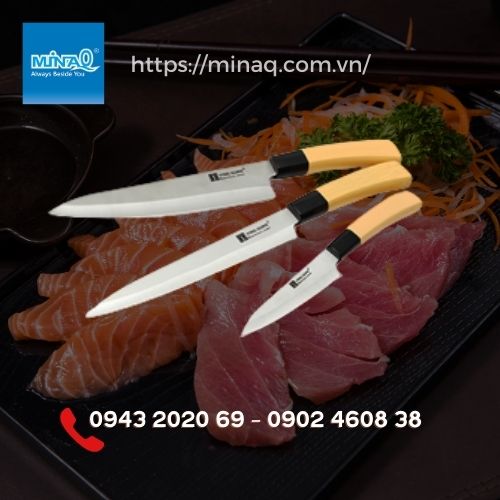 Dao thái sashimi, dao sushi Nhật cán gỗ cao cấp