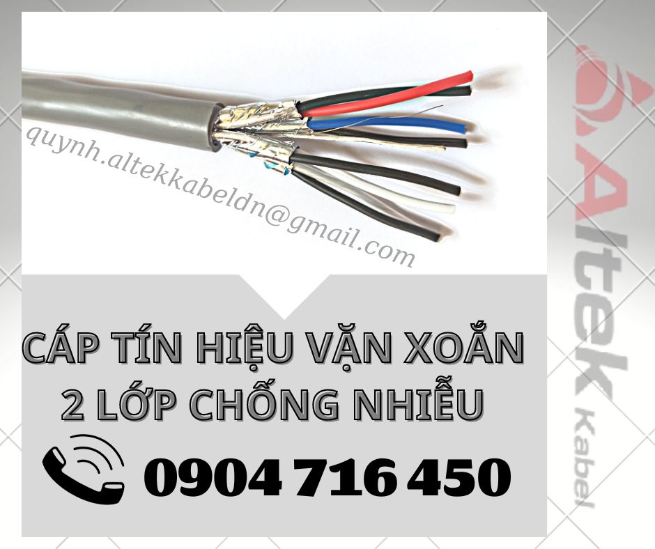 Cáp tín hiệu vặn xoắn 2 lớp chống nhiễu 1/2/3/4 pair Altek Kabel
