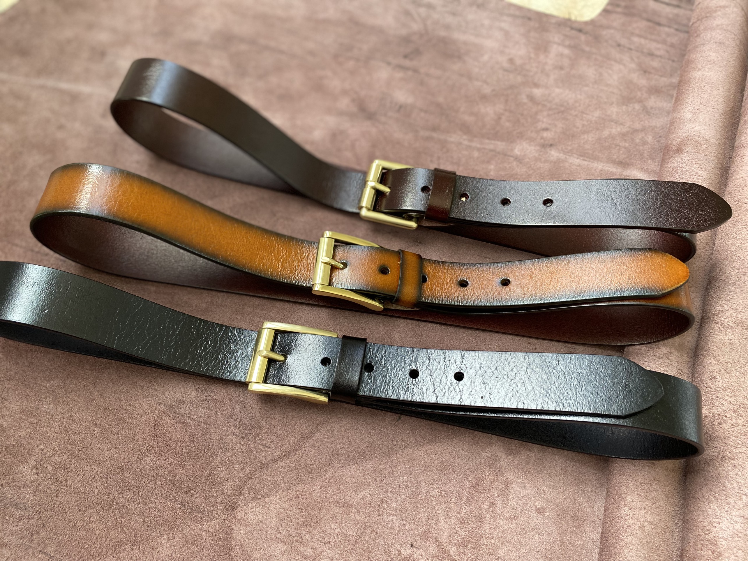 Dây lưng da cháy đầu khoá đồng đúc ko gỉ (bán sỉ)