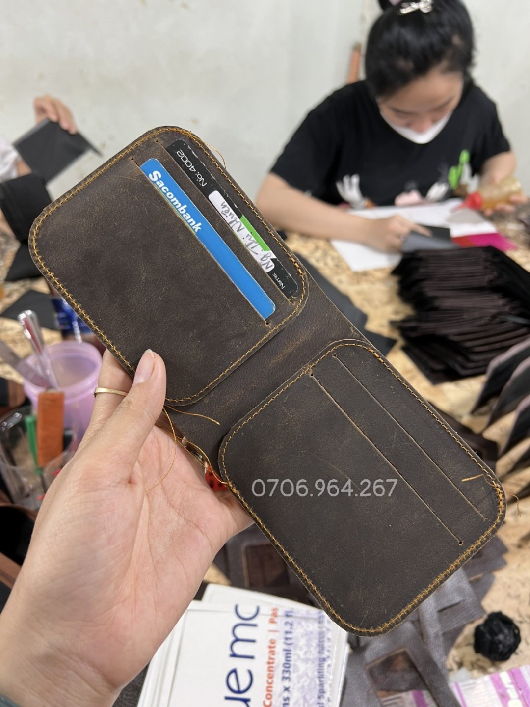 Ví da sáp mẫu mới bên xưởng (bán sỉ tận xưởng)