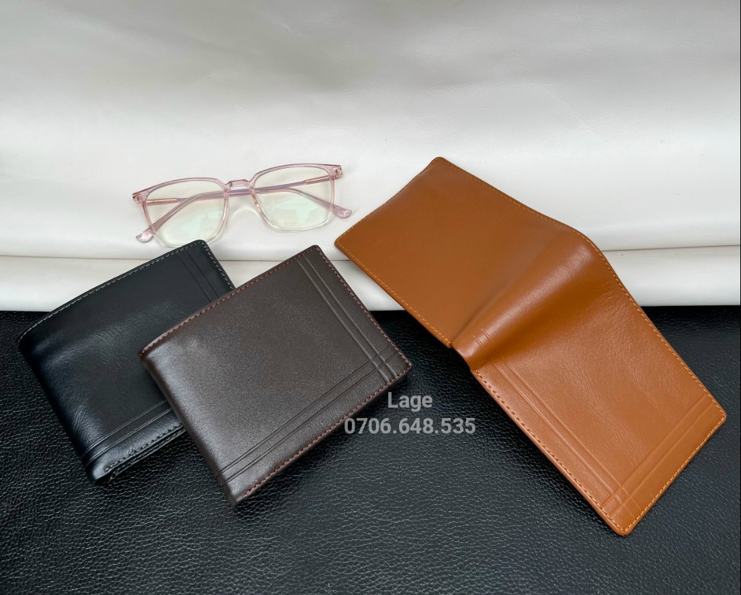 Ví nappa sọc L, chất da bò mềm da pia hàng tuyển
