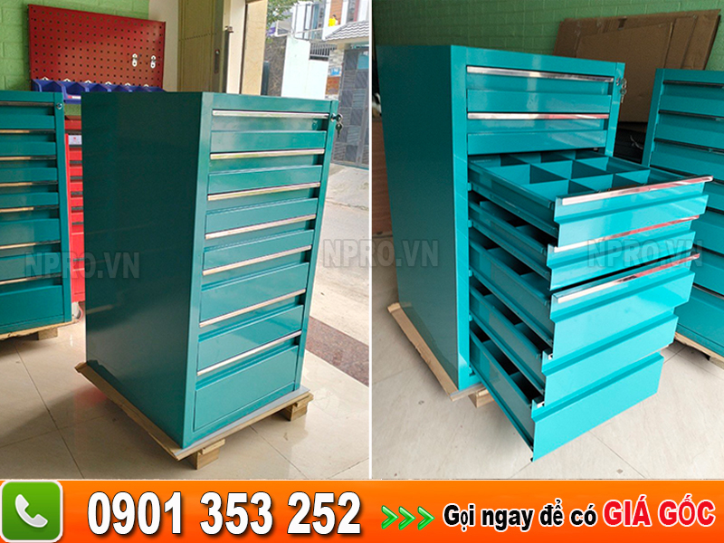 Tủ đồ nghề 7 ngăn chia khay bên trong mỗi ngăn kéo 