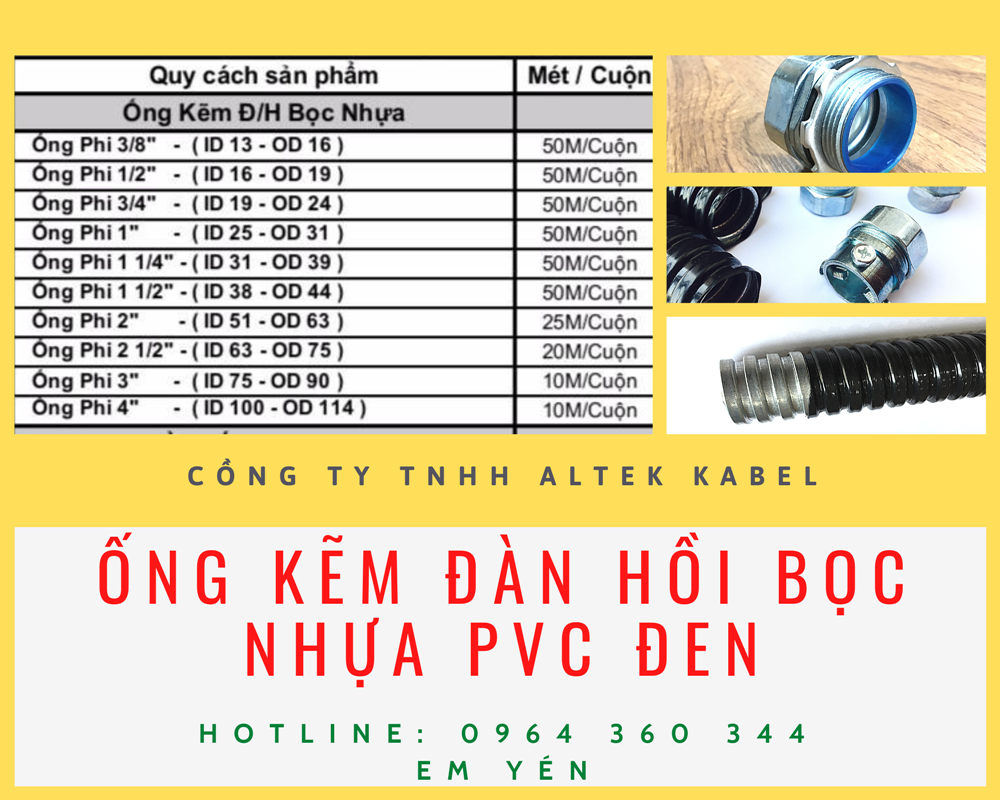 Óng sụn sắt bọc nhựa, ống ruột gà lõi thép bọc nhựa PVC đen