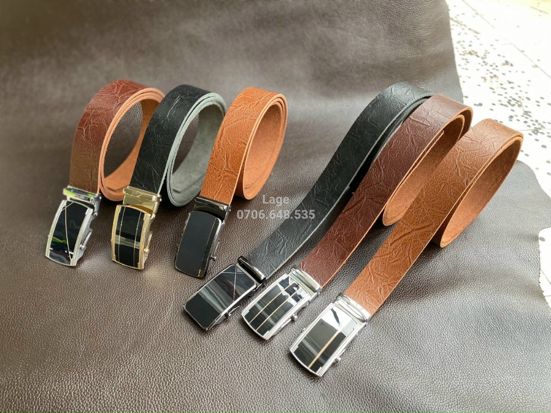 Dây lưng LATIGO đầu lăn, da bò nguyên tấm 