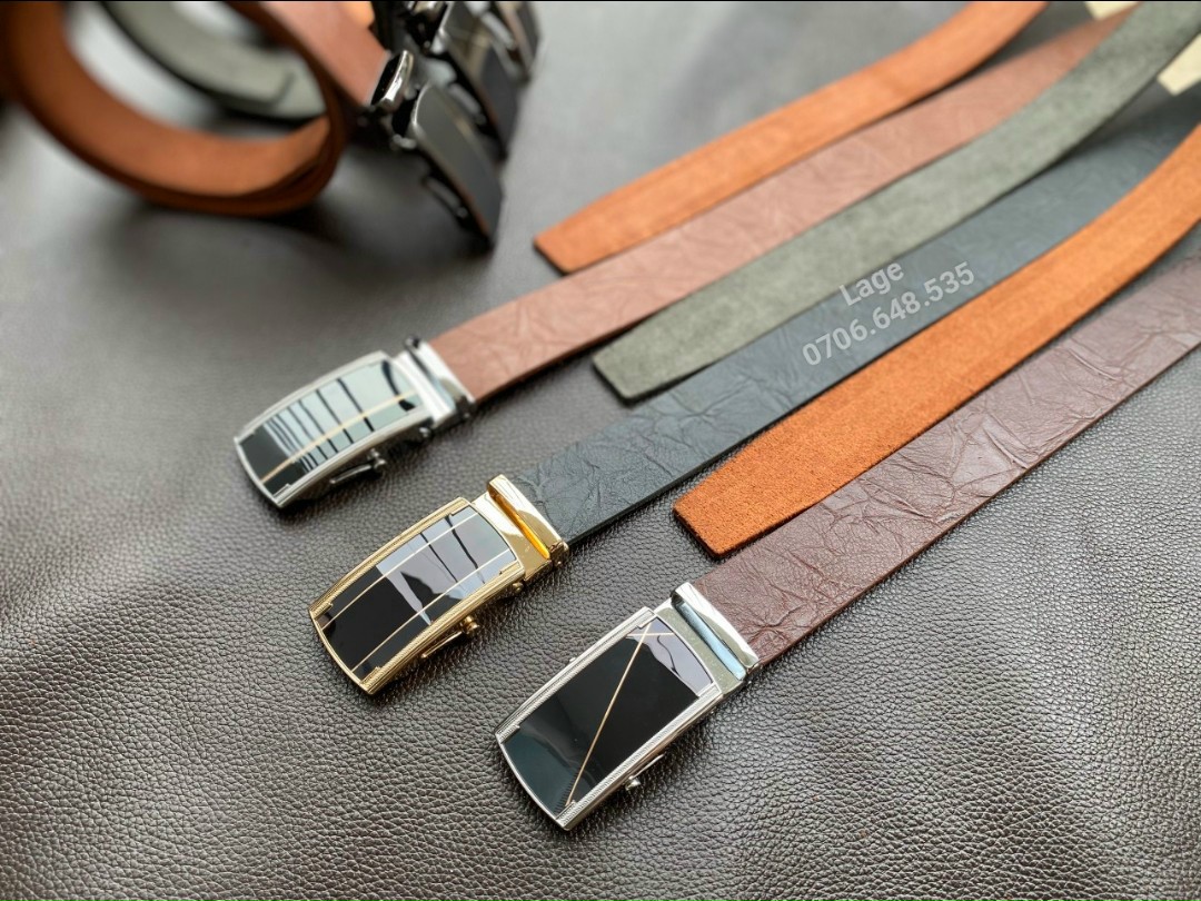 Dây lưng LATIGO đầu lăn, da bò nguyên tấm 