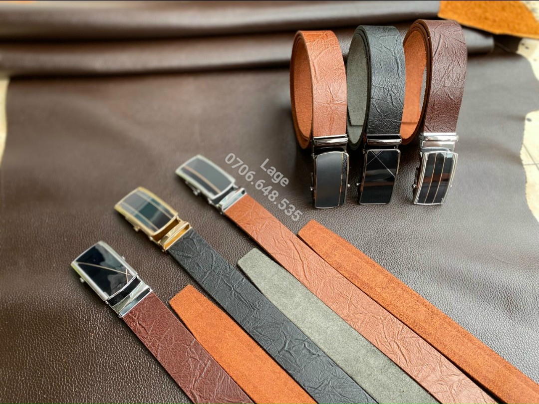 Dây lưng LATIGO đầu lăn, da bò nguyên tấm 