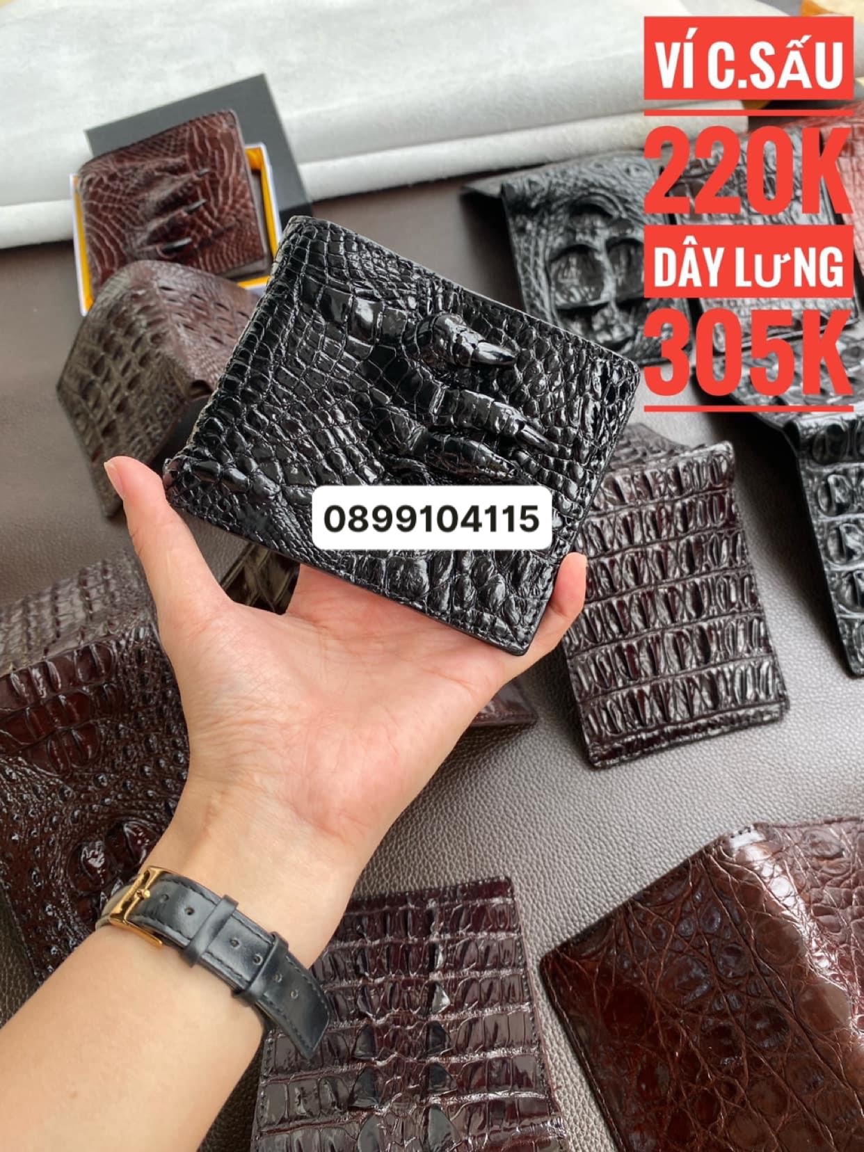 Xưởng chuyên sản xuất ví bóp da c,á s,ấu sỉ từ 220k