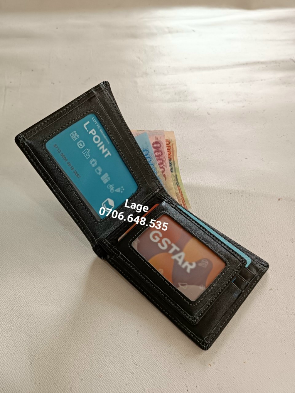 Ví nappa có lá. Hàng da bò tuyển cao cấp 