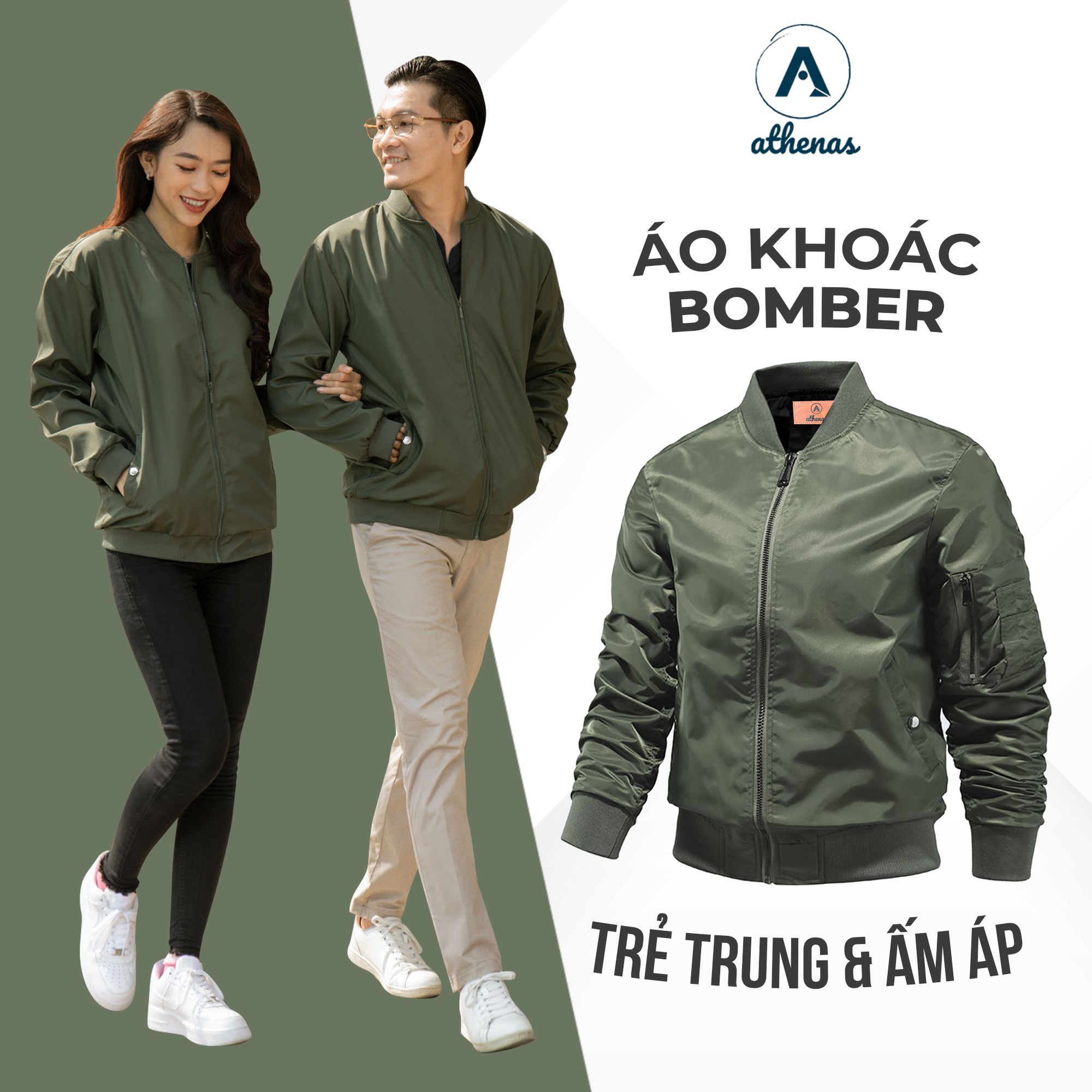 ÁO KHOÁC BOMBER nhà Athenas - TRẺ TRUNG & ẤM ÁP 