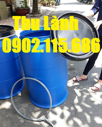 Thùng phuy nhựa 150 lít nắp mở làm từ nhựa HDPE