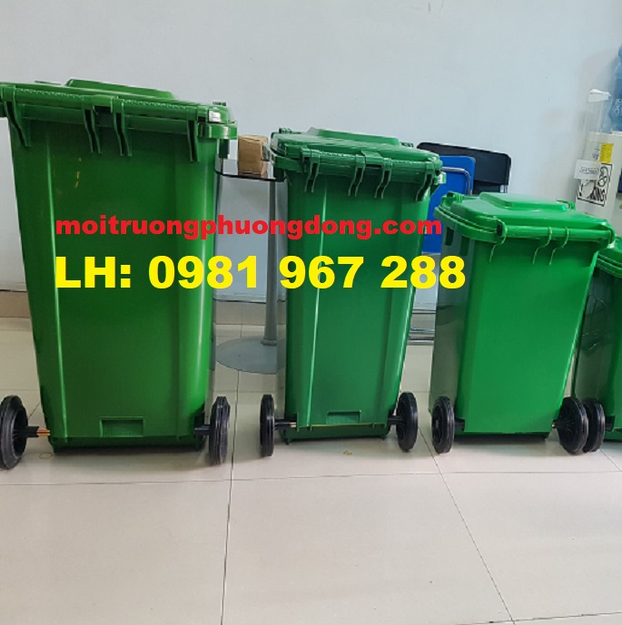 Bán thùng rác 100L giá rẻ màu xanh tại Hà Nội