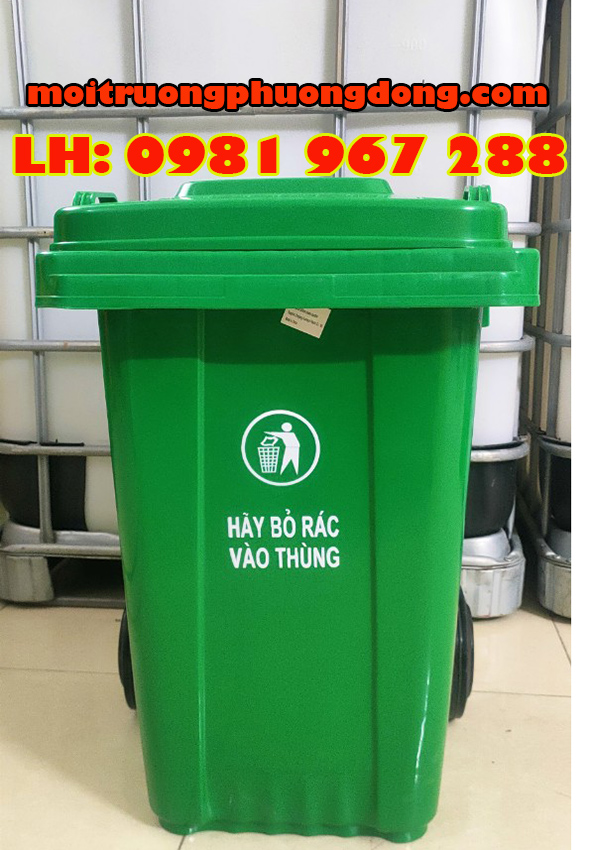 Bán thùng rác 100L giá rẻ màu xanh tại Hà Nội