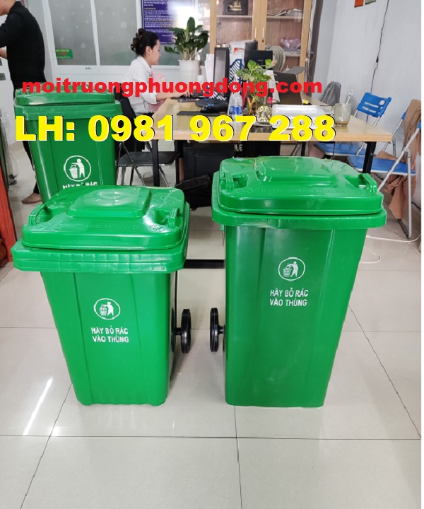 Bán thùng rác 100L giá rẻ màu xanh tại Hà Nội