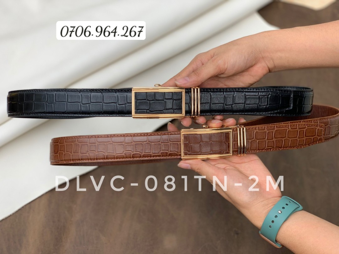 Dây lưng da bò dập vân cá 3 lớp Lage (bán sỉ)