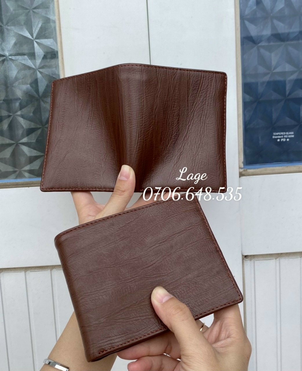 ví mini sần vân gỗ, nhận gia công mẫu riêng