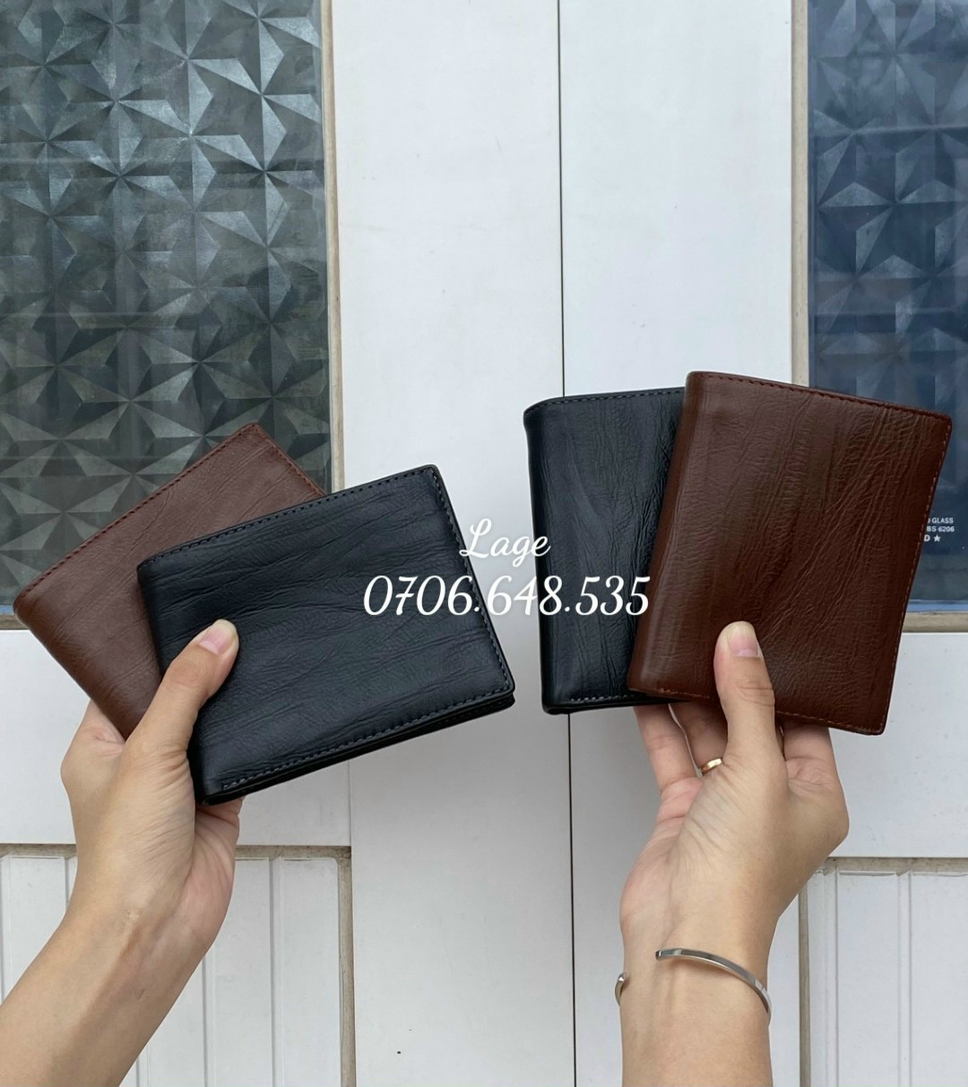 ví mini sần vân gỗ, nhận gia công mẫu riêng