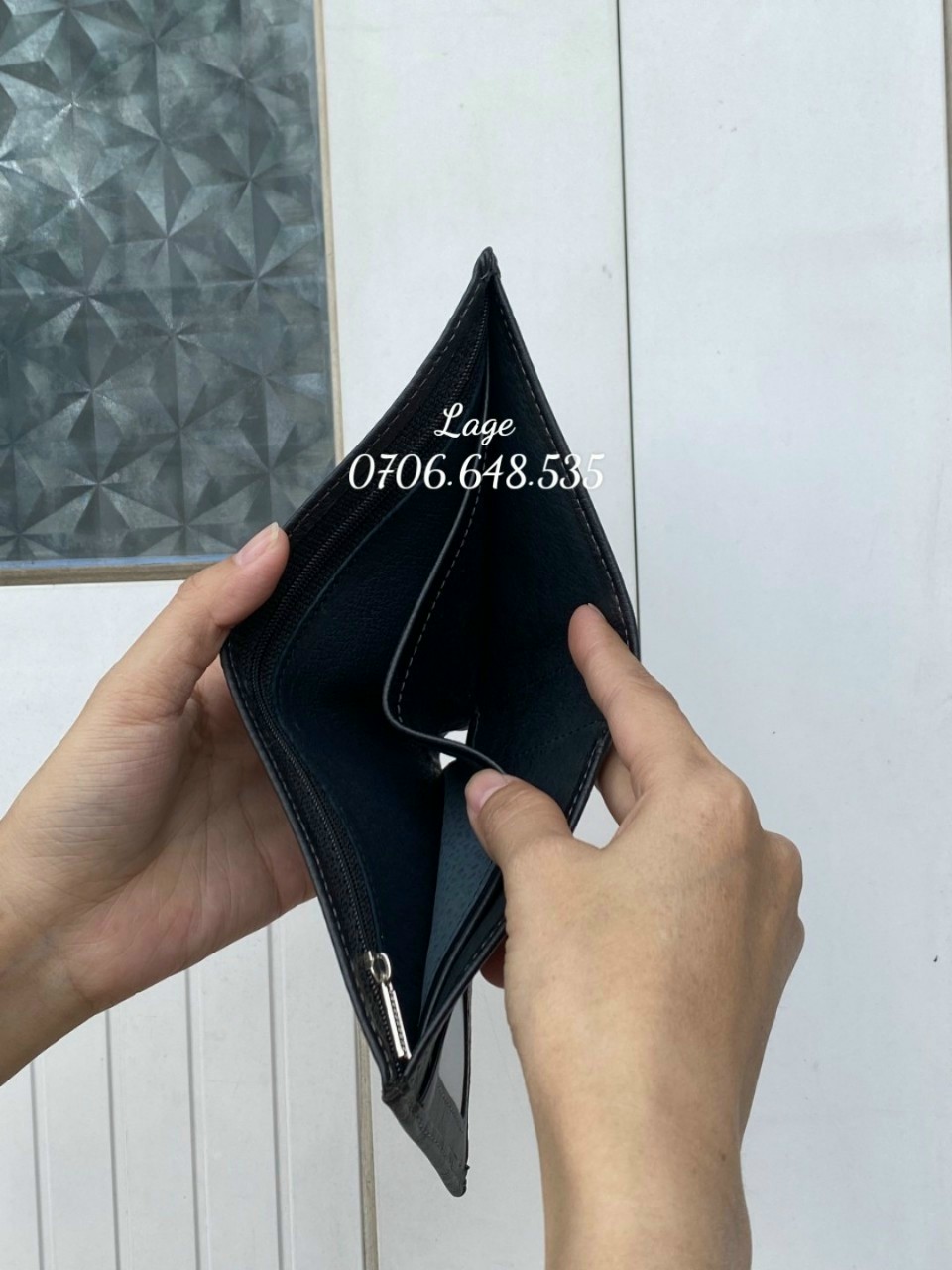 ví mini sần vân gỗ, nhận gia công mẫu riêng