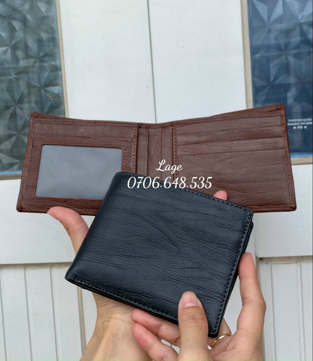 ví mini sần vân gỗ, nhận gia công mẫu riêng