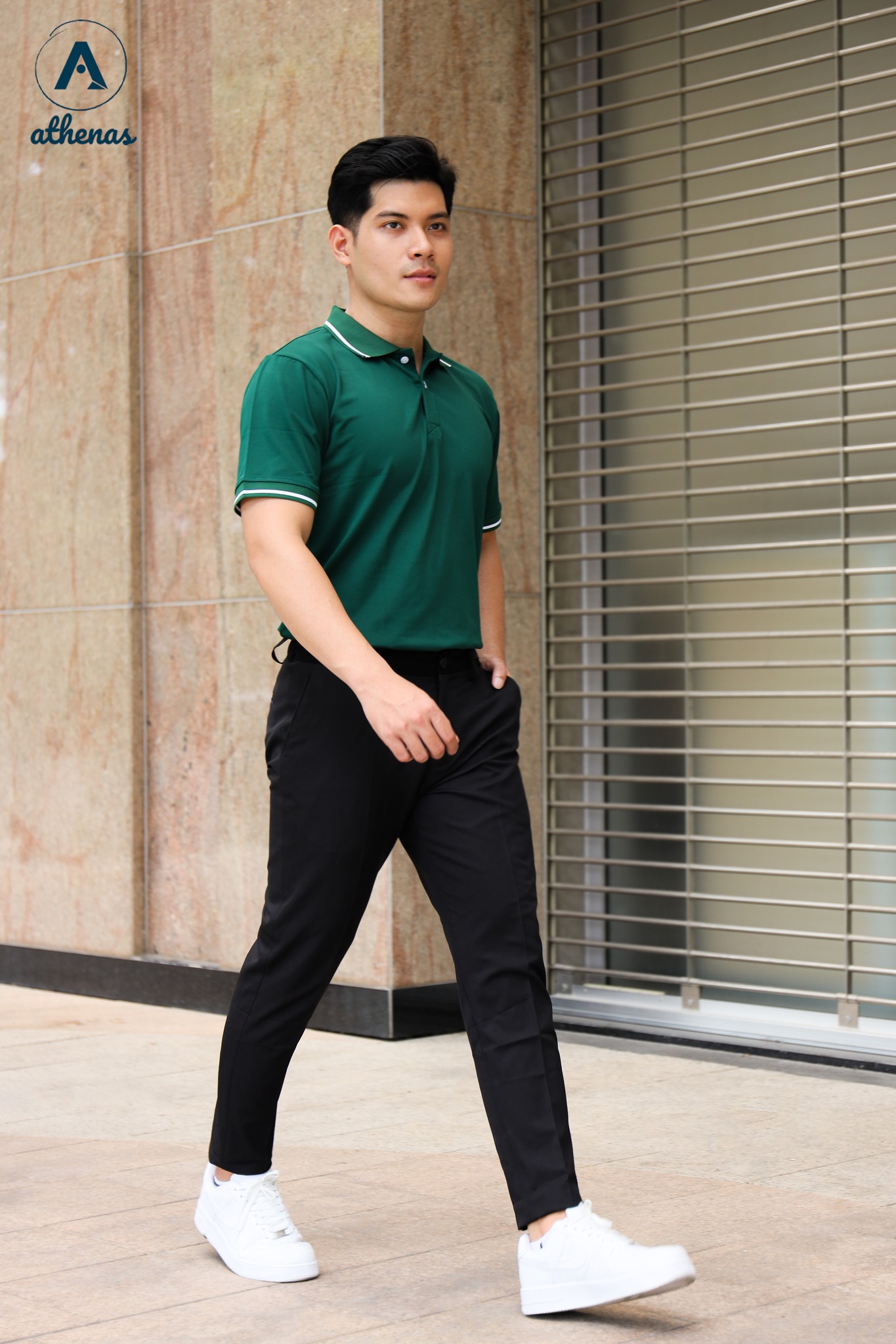 POLO XANH RÊU CHUẨN MEN TẠI SHOP ATHENAS