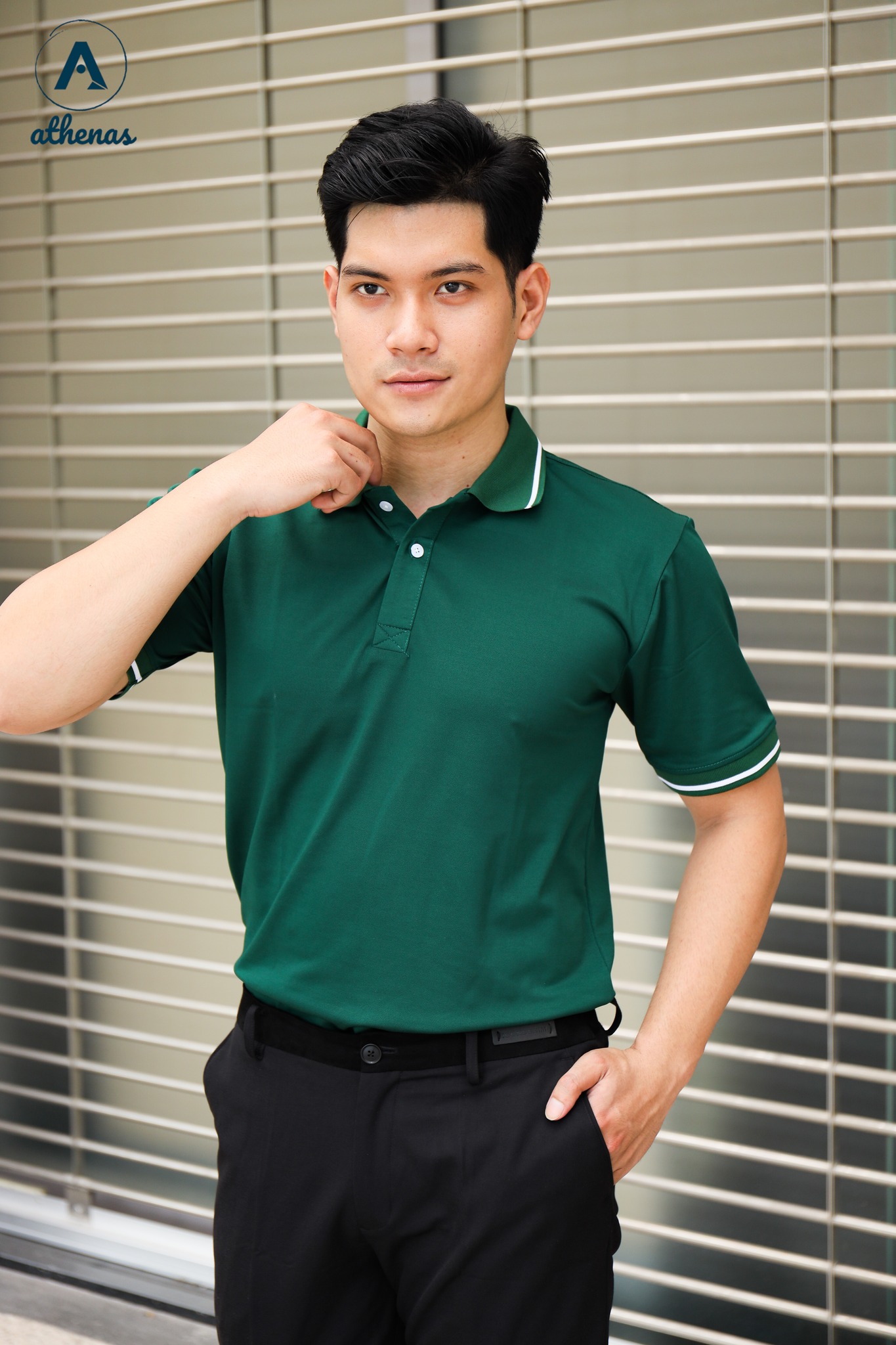 POLO XANH RÊU CHUẨN MEN TẠI SHOP ATHENAS