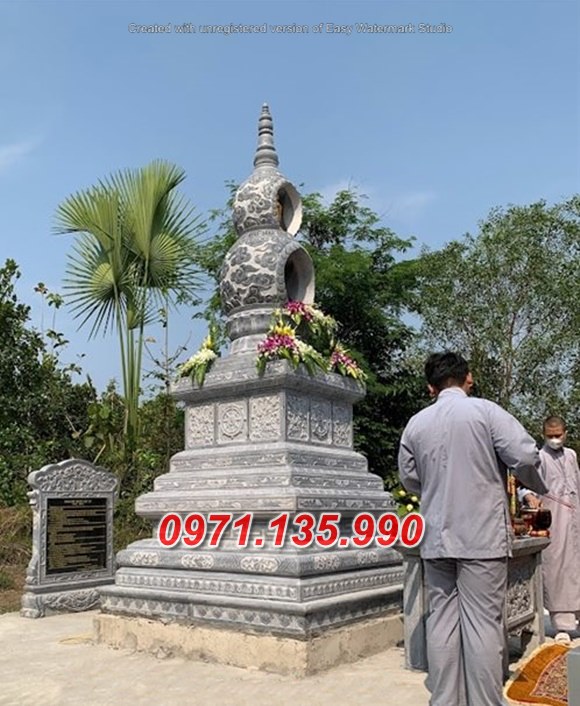 Mẫu mộ tháp phật giáo bằng đá đẹp bán tại tiền giang - tháp mộ sư