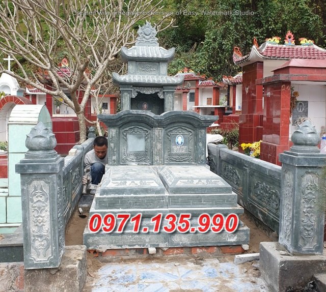 Mẫu mộ đá tam cấp để tro cốt đẹp bán tại bạc liêu - mộ đá đơn giản