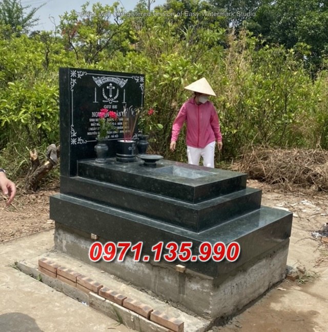 Mẫu mộ đá tam cấp để tro cốt đẹp bán tại sài gòn - mộ đơn giản
