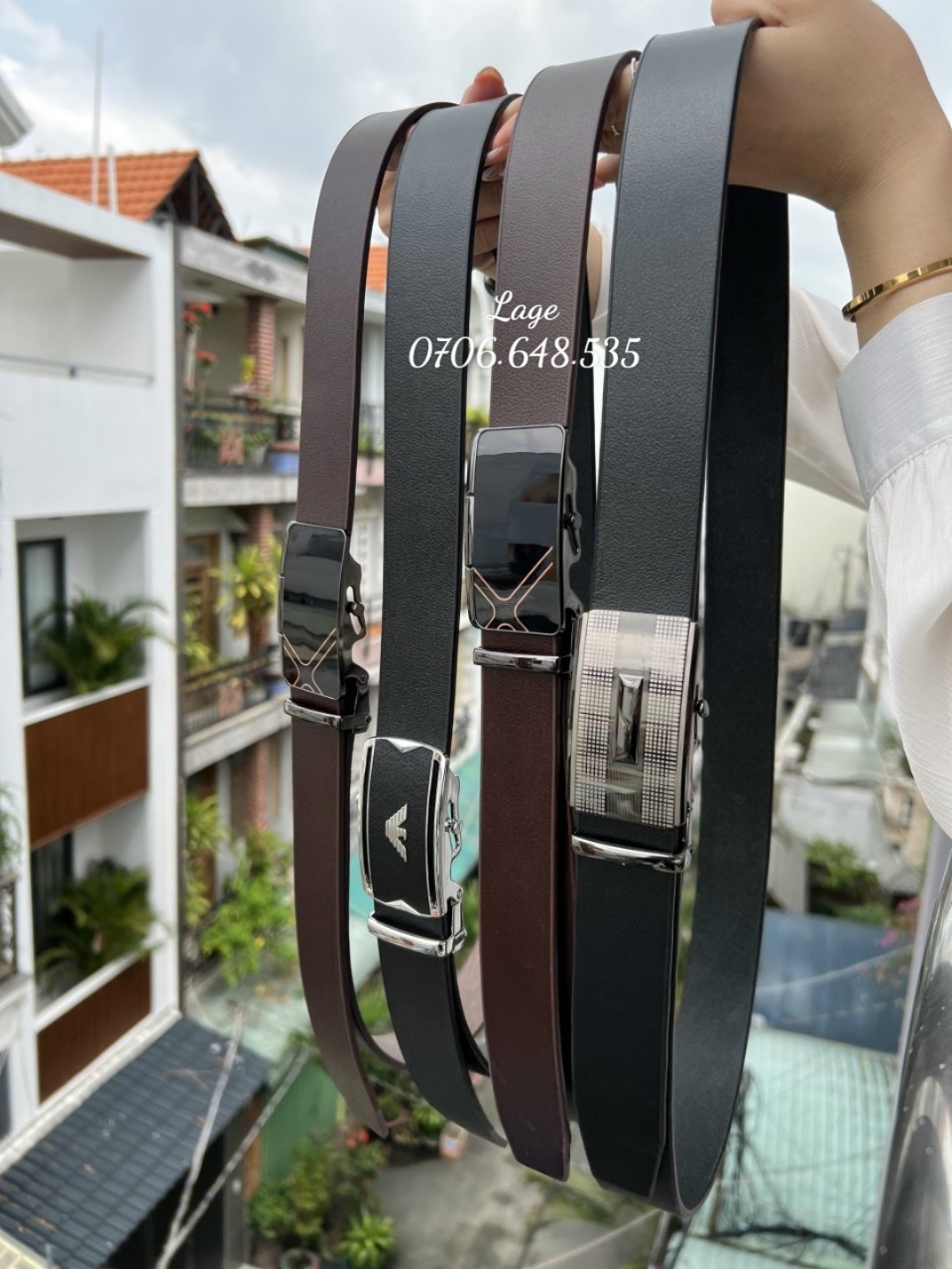 Dây lưng Nova đầu khóa lăn hàng da nguyên tấm