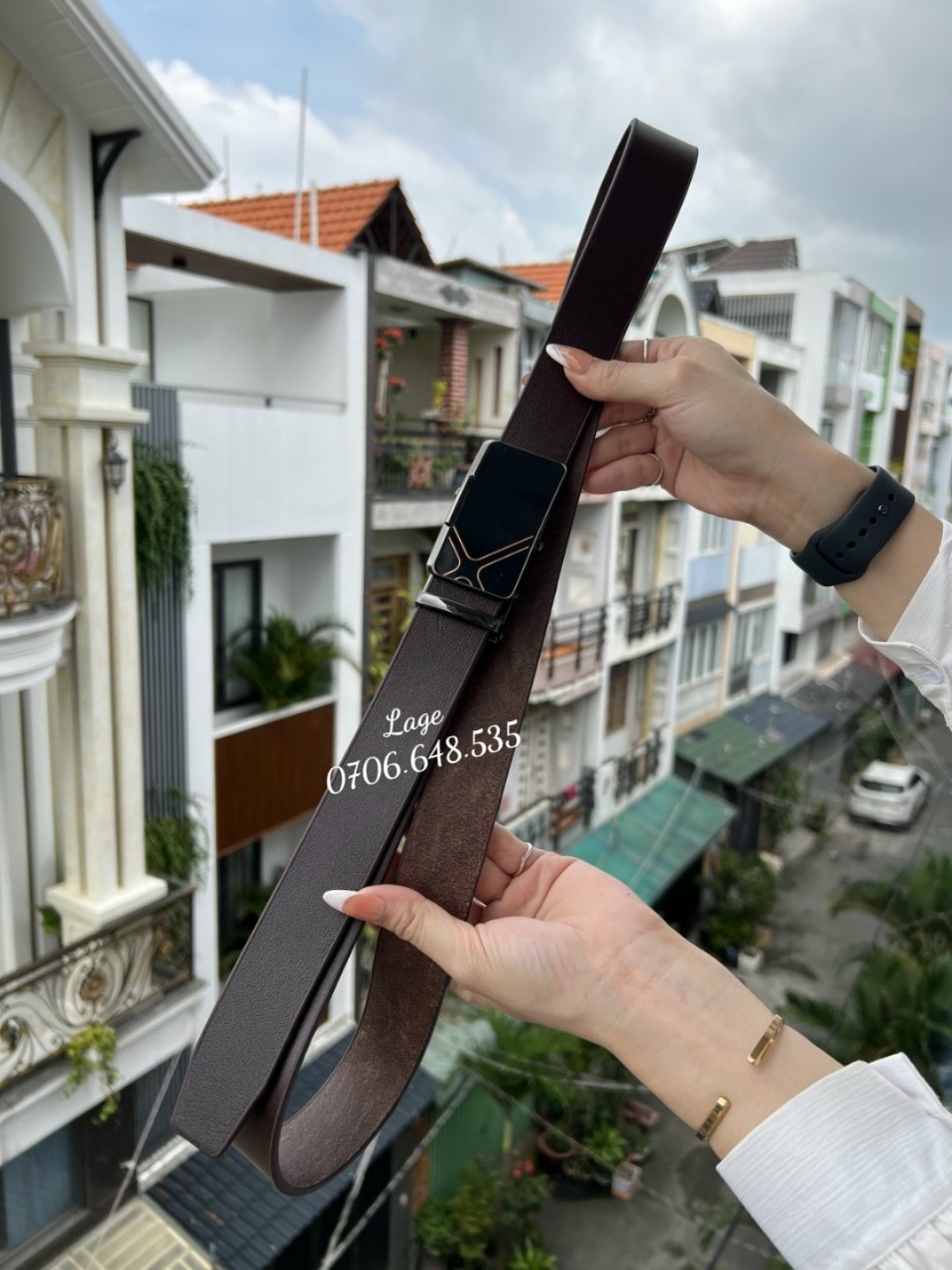 Dây lưng Nova đầu khóa lăn hàng da nguyên tấm