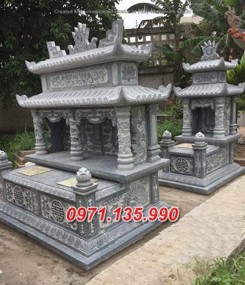 Mẫu mộ đá đôi ông bà bố mẹ đẹp bán tại hà nội - mộ đôi bắc ninh
