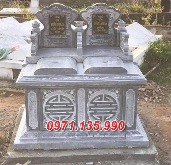 Mẫu mộ đá đôi ông bà bố mẹ đẹp bán tại phú thọ lai châu thanh hoá