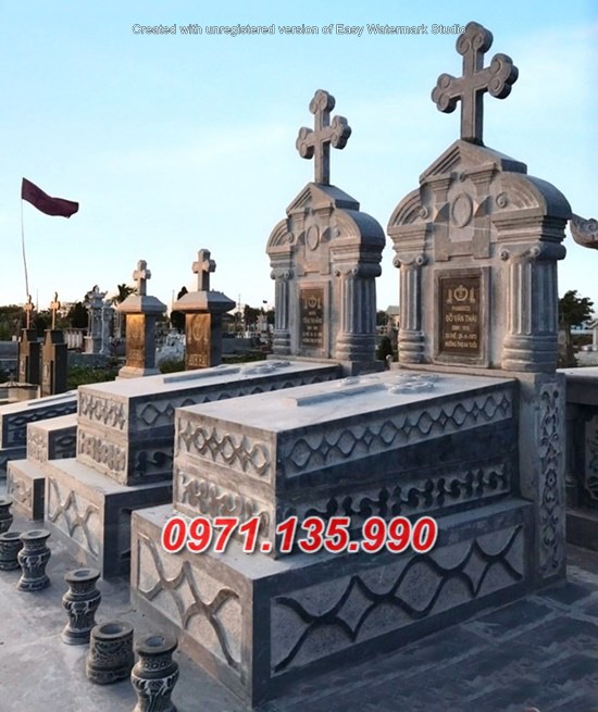 Mẫu lăng mộ đá công giáo đẹp bán tại đồng tháp hậu giang - mộ đạo