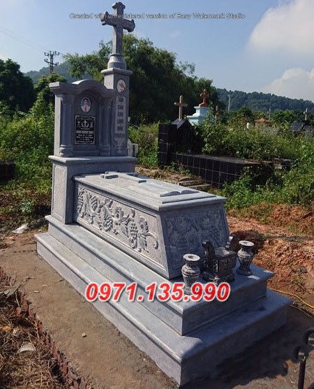 Mẫu lăng mộ đá công giáo đẹp bán tại đồng tháp hậu giang - mộ đạo