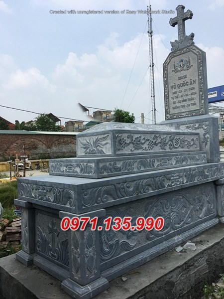 Mẫu lăng mộ đá công giáo đẹp bán tại đồng tháp hậu giang - mộ đạo