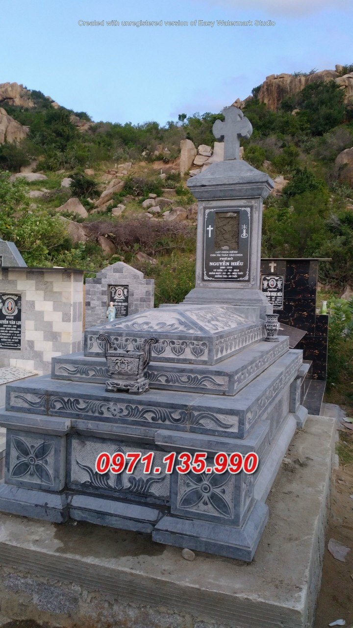Mẫu lăng mộ đá công giáo đẹp bán tại đồng tháp hậu giang - mộ đạo