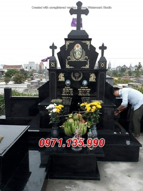 Mẫu lăng mộ đá công giáo đẹp bán tại đồng nai tây ninh - mộ đạo