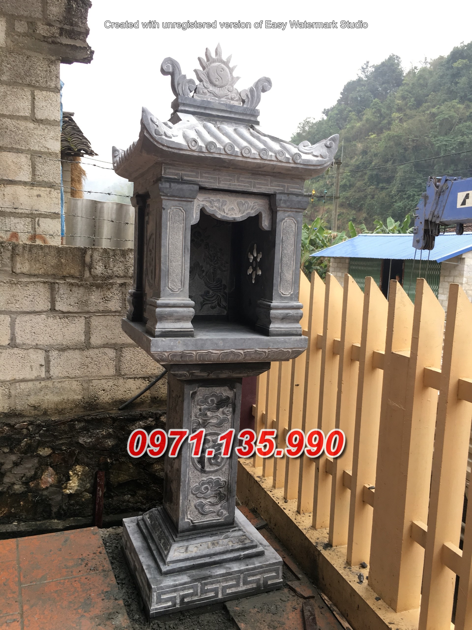 Mẫu cây hương đá thờ ngoài trời đẹp bán tại vĩnh phúc hoà bình