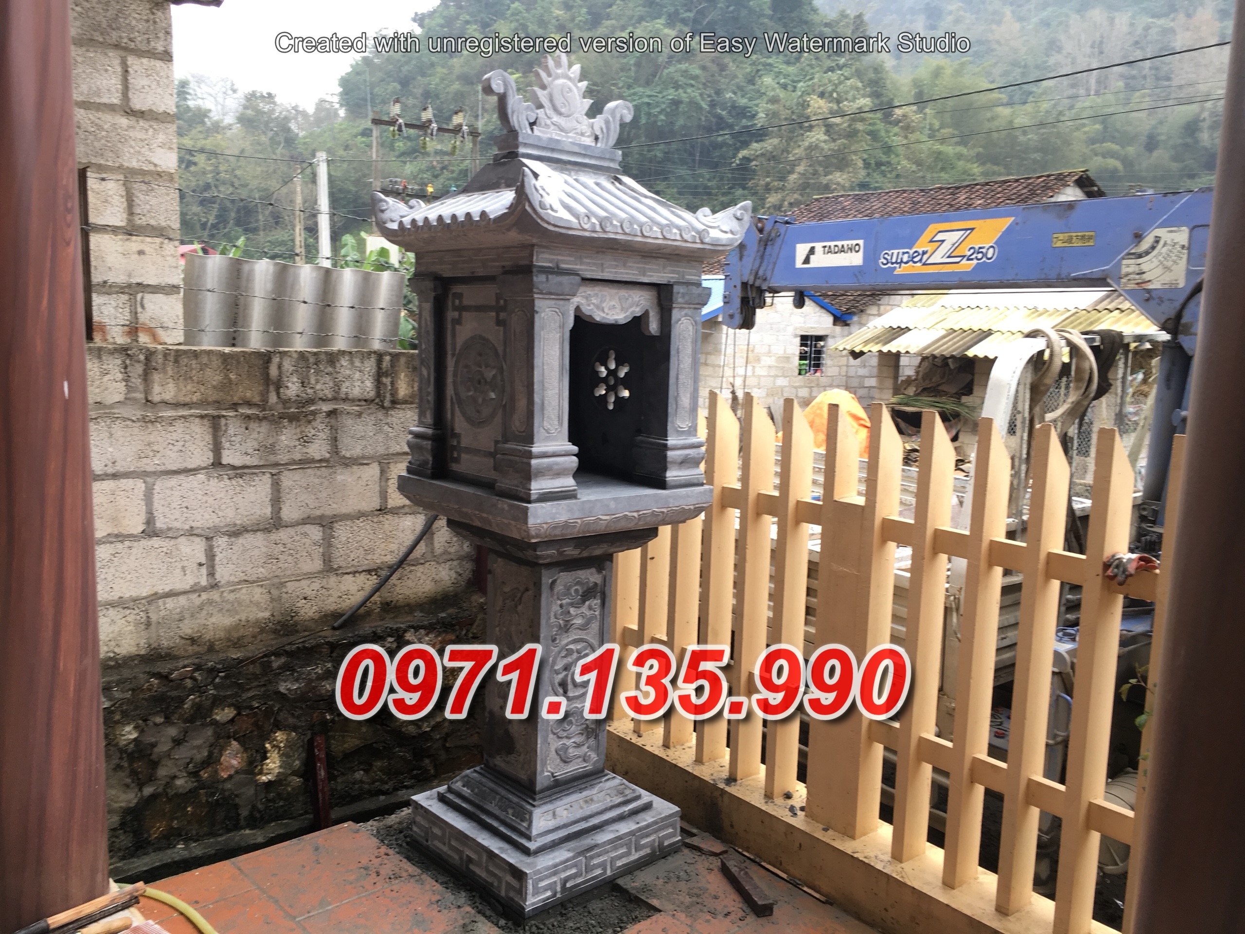 Mẫu cây hương đá thờ ngoài trời đẹp bán tại vĩnh phúc hoà bình